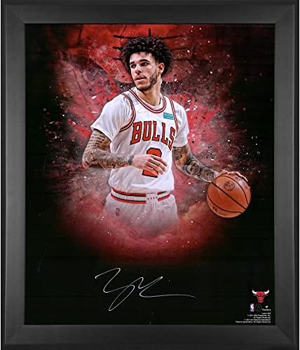 Lonzo Labdát Chicago Bulls Keretes Dedikált 20 x 24-Fókusz Fotó - Dedikált Kosárlabda