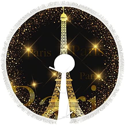 XOLLAR 48 hüvelyk Nagy karácsonyfa Szoknya Mat Párizsi Arany Eiffel-Torony, karácsonyfa Díszek, Télen Fél Ünnep az Új Év