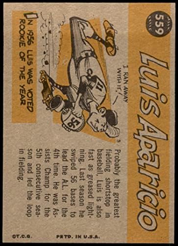 1960 Topps 559 All-Star Luis Aparicio Chicago White Sox (Baseball Kártya) EX/MT White Sox