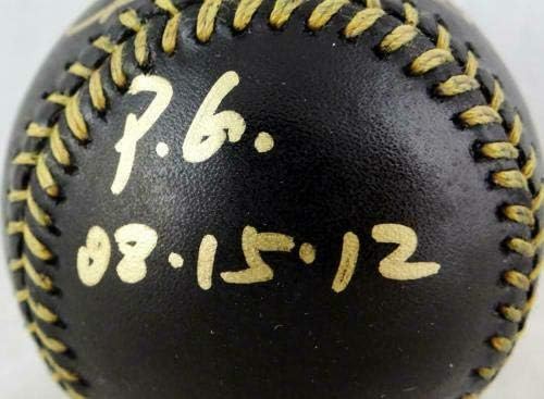 Felix Hernandez Aláírt Fekete Rawlings OML Baseball w/PG 8.15.12-SZÖVETSÉG W Auth *Arany - Dedikált Baseball