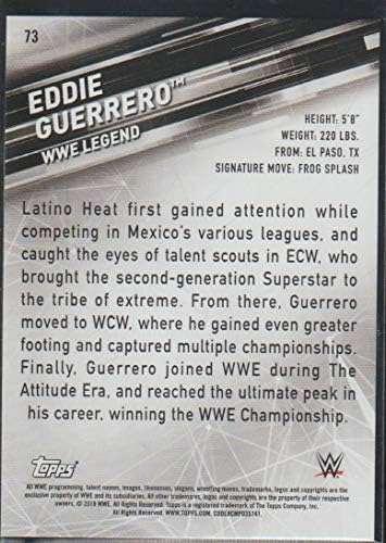 2019 Topps WWE Smackdown Élő 73 Eddie Guerrero Birkózás Trading Card