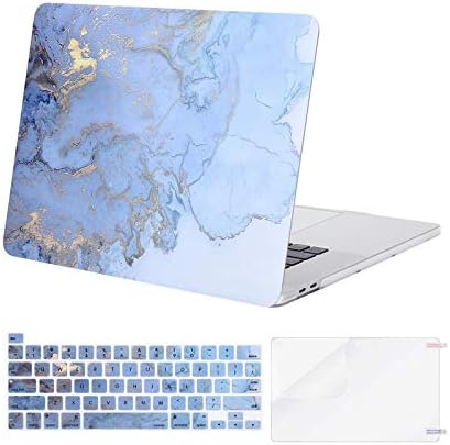 MOSISO Kompatibilis MacBook Pro 16 colos Esetben 2019 2020 Kiadás A2141 Érintőképernyős Bar & Touch ID Műanyag Akvarell Márvány