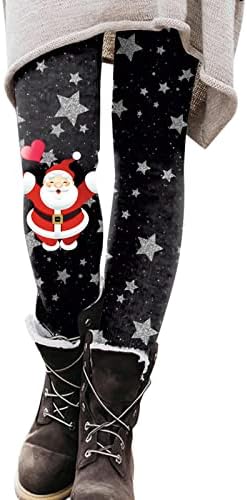 IIUS Ronda Karácsonyi Magas Derekú Nadrágot Női Plus Size Leggings karácsonyfa Has Ellenőrzési Edzés, Futás, Sport, Jóga