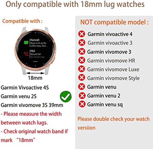 ViCRiOR Kompatibilis 18mm Garmin Vivoactive 4S 40mm / Venu 2s Zenekarok, Tömör Rozsdamentes Acél Watchband+ Háló Heveder