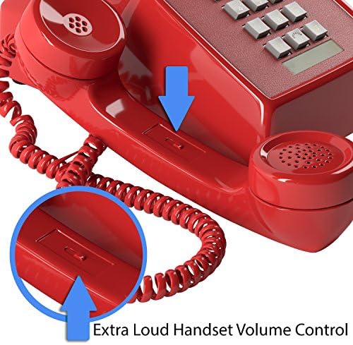 Haza Intuíció Klasszikus Vezetékes Telefon hallássérült Telefon Időseknek szóló Extra Hangos Csengő, Piros