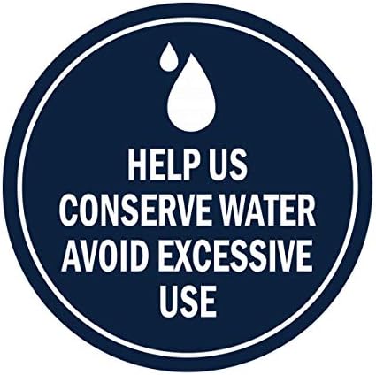 A jelek ByLITA Kör Segítsen megőrizni vízben, Kerülje a Túlzott Használat Jele (Kék) - Kis