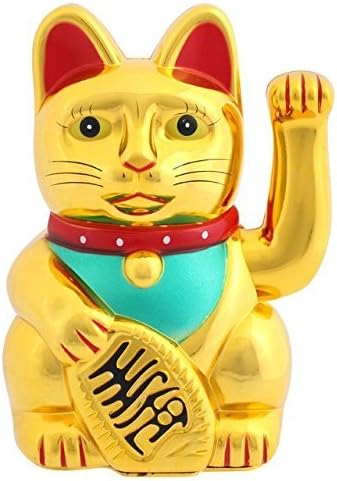 Giftbrit Arany Feng Shui Pénz macska | Maneki Neko| Intett macska| Japán Szerencsés Macska| Integetett Kar Macska a Kreatív
