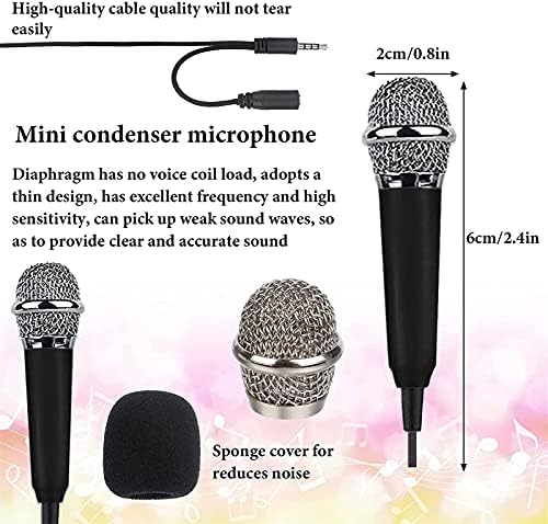 Mini Mikrofon,mini Mikrofon,Mini Karaoke Mikrofon Mobil Telefon, Laptop, Notebook, Apple iPhone Sumsung Android (Fekete)