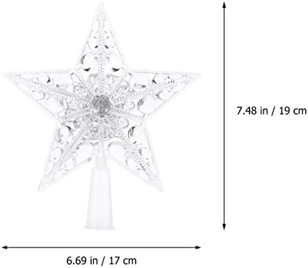 SOLUSTRE LED Csillagos karácsonyfa Topper, elemes Műanyag fa tetején Csillag Dísz Karácsonyra Otthon Dekoráció (Meleg Fehér,17CM)