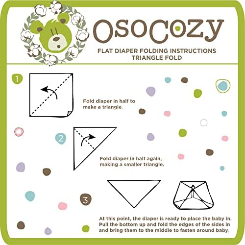 OsoCozy - Szerves Lapos ruha Pelenka (Tucat) - 27 x 30,5 - Egy-Réteg Pelenkák Puha, Tartós Birdseye Pamut - A Legjobb