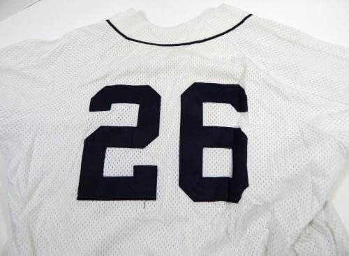 1989-91 Detroit Tigers Frank Tanana 26 Játékban Használt Fehér Jersey-Gyakorolni - a Játékban Használt MLB Mezek