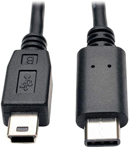 Tripp Lite 6ft USB 2.0 Hi-Speed Kábel, 5-Pin Mini-B USB-C-Típusú USB-C M/M Fekete