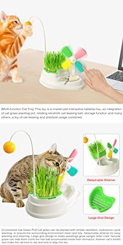 NP egy Interaktív kisállat macska Játék, Amely integrálja a macska Fű Ültetés edények, Forgó Szélmalom, macska Ugratás Golyó,