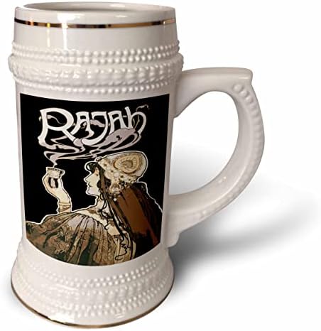 3dRose Indiai Kávé Füst szecessziós Régi Reklám 1898-22oz Stein Bögre (stn_356594_1)