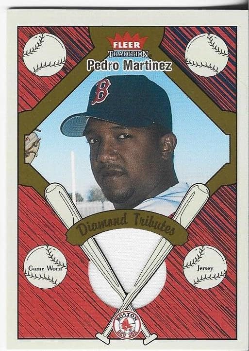 Pedro Martinez 2004 Fleer Játék Kopott Jersey Kártya DT-PM - MLB Meccset Használt Mezek