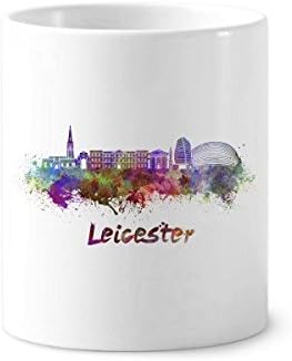Leicester-Britannia Város Akvarell Fogkefe Tolltartó Bögre, Kerámia Állni Ceruzatartó