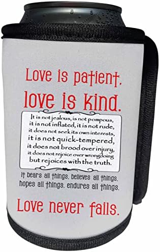 3dRose a Szeretet Türelmes, a Szeretet jóságos Corinthians - Lehet Hűvösebb Üveg Wrap (cc_355378_1)