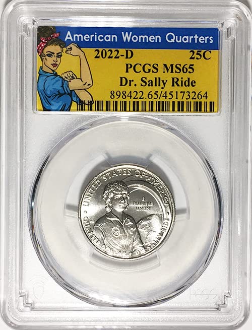 2022 D-Amerikai Nők Negyede Dr. Sally Ride Negyed MS 65 Rosie Címke PCGS