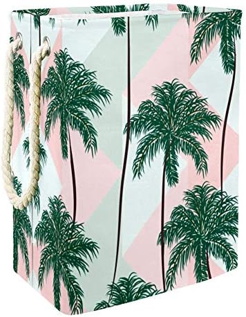 Unicey Trópusi pálmafák, Geometriai Háttér Vízálló Összecsukható Szennyesben Vödör Gyerekeknek Szoba, Hálószoba, Gyerekszoba
