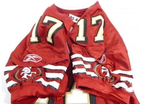 2005-ben a San Francisco 49ers 17 Játék Kiadott Piros Mez 44 14 - Aláíratlan NFL Játék Használt Mezek