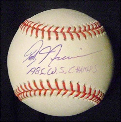 Randy Niemann dedikált baseball írt 1986-os World Series (OMLB New York Mets) Feltétel pecsételő aláírás fading - Dedikált