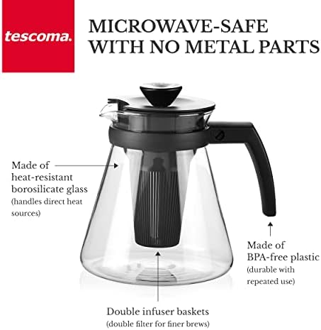 Tescoma Kávé, Tea Készítő Infúzió - Boroszilikát Üveg BPA-Mentes Műanyag, A Mikrohullámú sütő, vagy a Tűzhely Használata