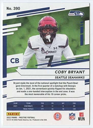2022 Panini Prestige 390 Coby Bryant RC Újonc Seattle Seahawks NFL Labdarúgó-Trading Card