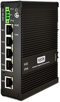 XJCIX POE Ipari Ethernet Kapcsoló 5 portos Gigabit POE RJ45 Nem felügyelt DIN Sín Ipari Kapcsoló