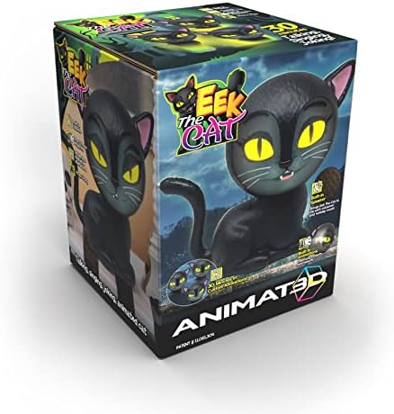 ANIMAT3D Eek A Macska Beszél Animációs Fekete Macska Beépített Projektor & Hangszóró Plug ' n ' Play