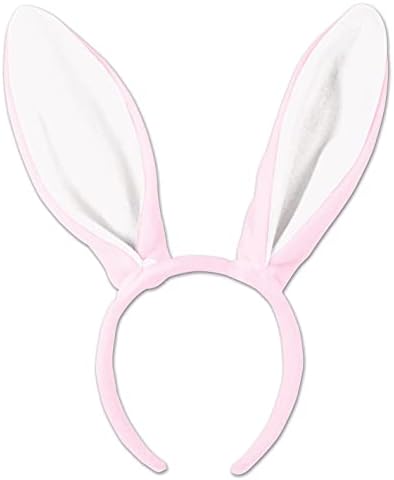 Beistle Soft-Touch Nyuszi Füle, Egy Méret, Rózsaszín/Fehér