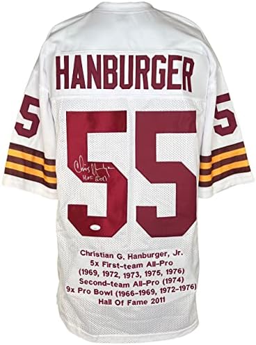 Chris Hanburger dedikált írva jersey NFL Washington Parancsnokok SZÖVETSÉG COA