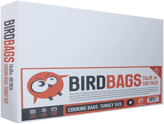 BirdBags Törökország Táskák, 18 x 24 25 Pack, USA & EU által Jóváhagyott, Fagyasztó Biztonságos, Sütő Biztonságos, Nagy Hő-Biztonságos