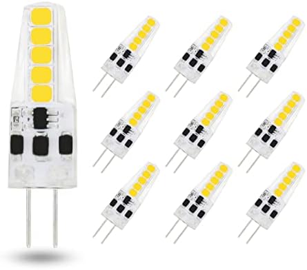 Lamsky G4 LED Izzó Bi-Pin-Bázis AC 12V 24V-os G4 LED Izzó 2W 20W Halogén Csere 6000K Nappal Fehér Por Ütésálló Szabályozható(10-es