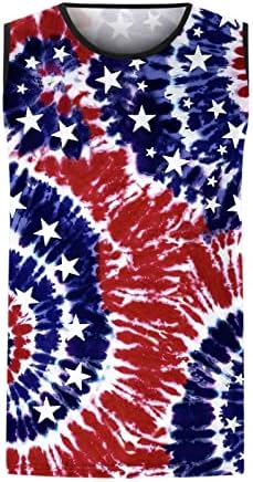 A függetlenség Napja Tankok a Férfiak Nyári Plus Size Ujjatlan Pólók Amerikai Zászló Grafikai Alkalmi Strand Edzés Tee Maximum