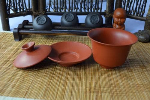 [GRANDNESS] Yixing Gaiwan Piros Tiszta Kung Fu Tea Zisha Gaiwan Porcelán Csésze Tea Set, Csészealj 100ml Kínában