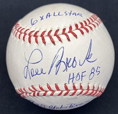Lou Brock HOF 85 SB All Star WS Champs Aláírt Baseball SZÖVETSÉG - Dedikált Baseball