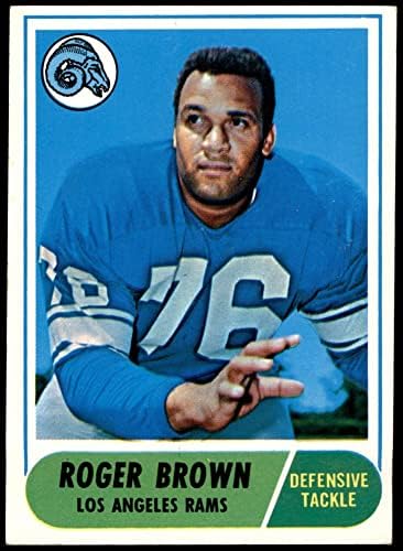 1968 Topps 158 Roger Brown Los Angeles Rams (Foci Kártya) EX/MT Ram Marylandi