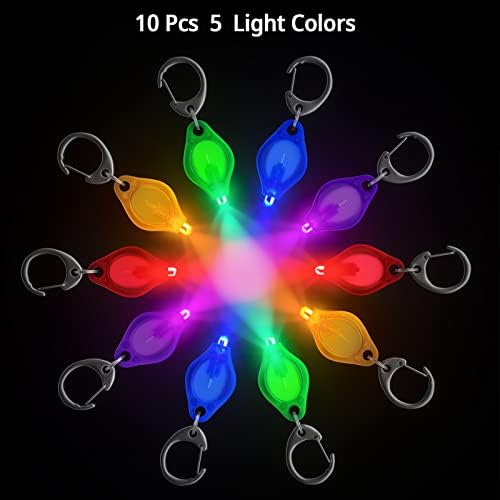 RISEMART Mini LED Kulcstartó Zseblámpa, Fényes, Apró Fény, Csomag 10 Színes, Fényes led-es Kulcstartó Lámpa Tartalmazza az
