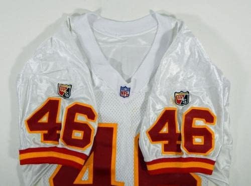 1995-ben a Kansas City Chiefs Victor Jones 46 Játékban Használt Fehér Jersey DP06115 - Aláíratlan NFL Játék Használt Mezek