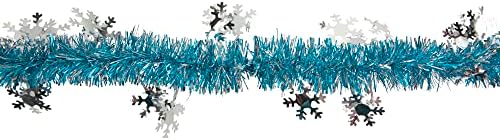 Northlight 50 x 2, Türkiz Kék, Ezüst karácsonyfa Dísz Garland Hópelyhek - Kivilágítatlan