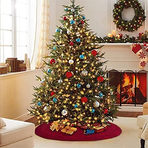 FHGMZJY Kötött karácsonyfa Szoknyák Nagy Vörös Szőnyegen, Boldog Karácsonyi Dekoráció az Otthoni Fa Szoknya Új Év Dekoráció