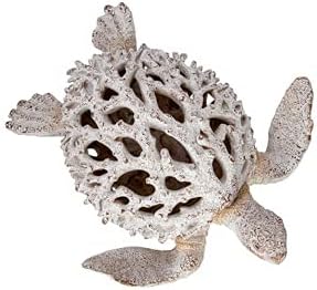 Óceán Dekoráció Fehér Korall Zátony Tengeri Teknős Tengeri Lakberendezés Ékezetek Korall Nézd Polystone Asztali Gyűjtemény