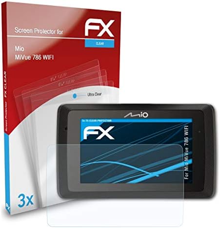 atFoliX Képernyő Védelem Film Kompatibilis Mio MiVue 786 WiFi képernyővédő fólia, Ultra-Tiszta FX Védő Fólia (3X)