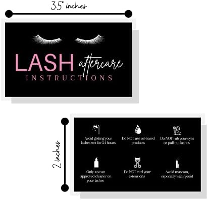 Boutique Marketing KFT Lash Extension teendőkről Kártya | 50 Pack 2x3.5 inch-névjegykártya Méret Fekete Rosey Rózsaszín Design,