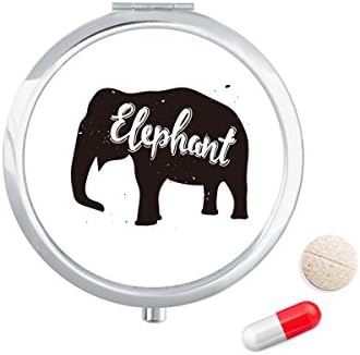 Elefánt Fekete-Fehér Állat Tabletta Esetben Zsebében Gyógyszer Tároló Doboz, Tartály Adagoló