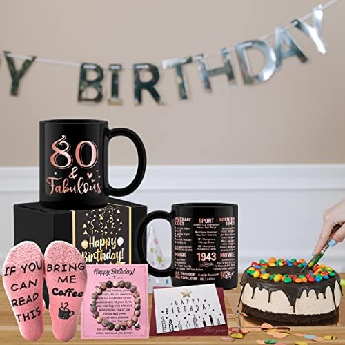 80-adik Születésnapi Ajándékok Állítsa be a Nők, 80 Éves Ajándékok Kosár Barátja, Munkatársa, Feleség, Anya Néni Nagyi, Vissza