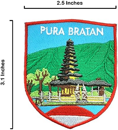 Egy-EGY 2 DB Csomag - Pura Bratan Applied+Indonézia Zászlót Kitűző, Shaivism Templom, Bali Tájékozódási pont, Parvati, Vallási
