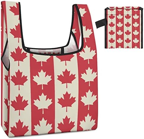 Kanadai Juhar Zászló Összecsukható Bevásárló Táskák Újrafelhasználható Bevásárló Táska Összecsukható a Csatolt Tok