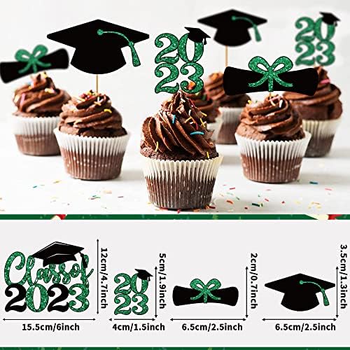 Zöld, Fekete, Ballagási Buli, asztali Díszek 2023 Osztály 2023 Érettségi Party Kellékek Közé tartozik Congrats Grad Banner