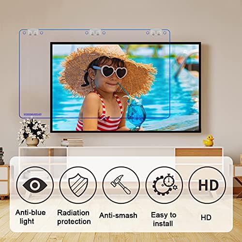 WSHA TV Képernyő Védő 32-65 hüvelyk Anti Kék Fény/Anti Karcolás/Anti-Ujjlenyomat Film, LCD, LED, 4K OLED&QLED görbülő Képernyőn,60(1358x784)